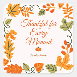 Danke für jeden Augenblick - Kundenname Quadratischer Aufkleber