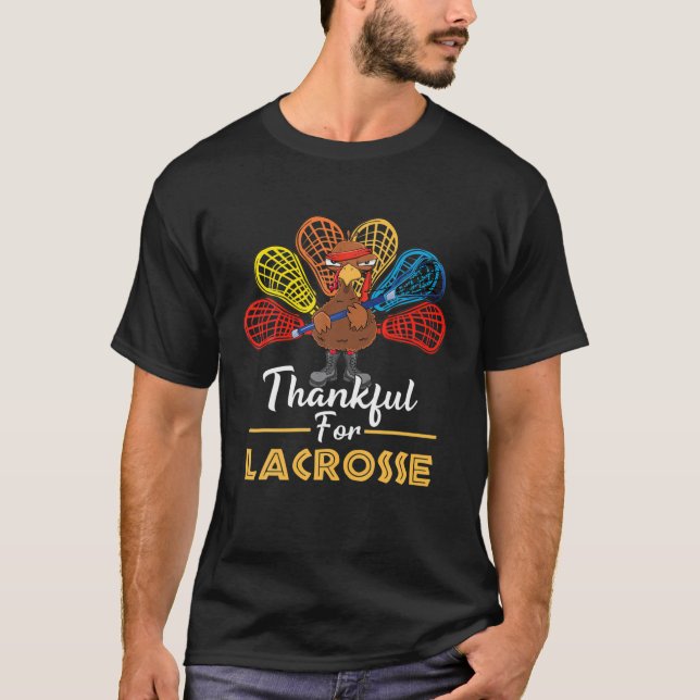Danke für Lacrosse Turkey Erntedank Spo T-Shirt (Vorderseite)