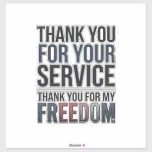 Danke für meine Freiheit Patriotisches Veteran-Shi Aufkleber