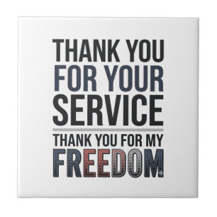 Danke für meine Freiheit Patriotisches Veteran-Shi Fliese