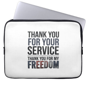 Danke für meine Freiheit Patriotisches Veteran-Shi Laptopschutzhülle
