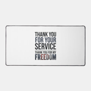 Danke für meine Freiheit Patriotisches Veteran-Shi Schreibtischunterlage
