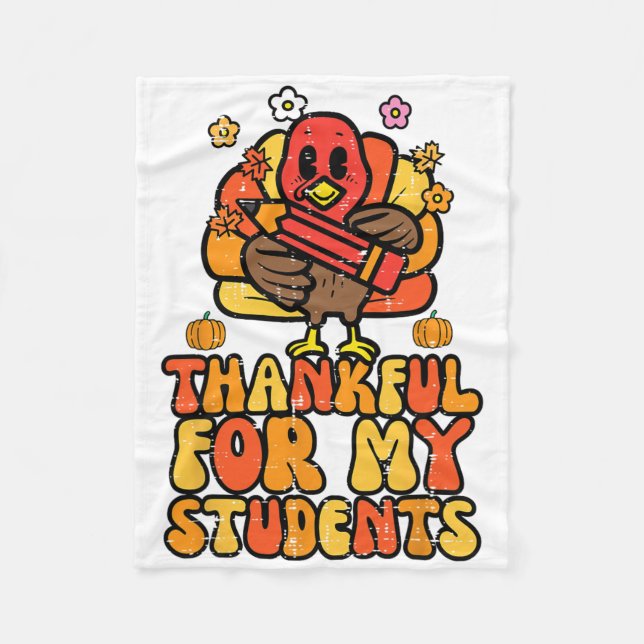 Danke für meinen Schüler Erntedank Fall Teacher Fleecedecke (Vorderseite)