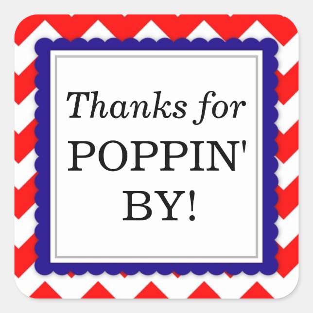 Danke für Poppin' By Square Aufkleber - Zickzack (Vorderseite)
