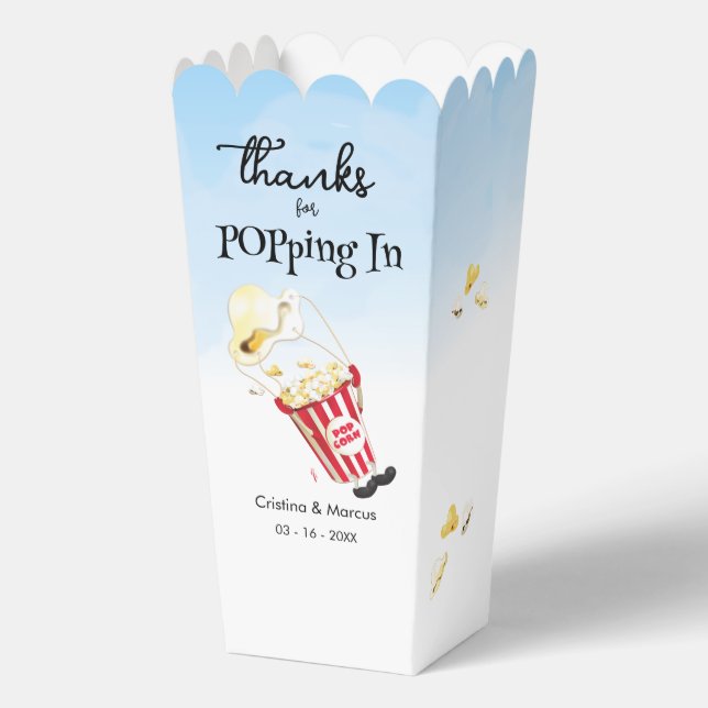 Danke für Poppin von Popcorn Hochzeit Geschenkschachtel (Vorderseite)