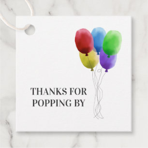 Danke für Popping By, Balloon Gift Tag, Popcorn Geschenkanhänger