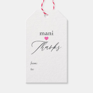 Danke für rosa Maniküre Geschenkanhänger
