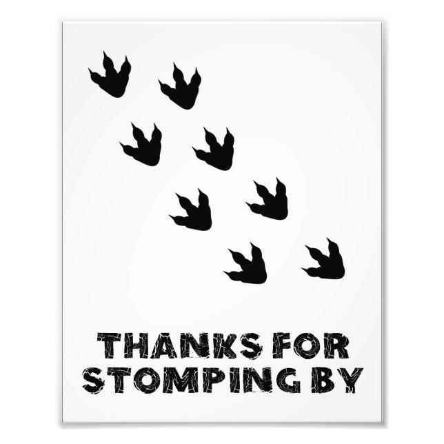 Danke für Stomping von Dinosaur Birthday Sign Fotodruck (Vorne)