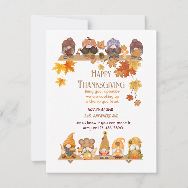 Danke für unsere Gnomen Einladung (Vorderseite)