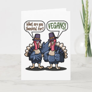Danke für Vegans Funny Turkey Erntedank Geschenk Karte