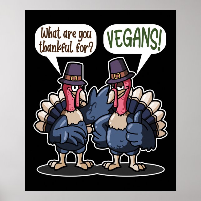 Danke für Vegans Funny Turkey Erntedank Geschenk Poster (Vorne)