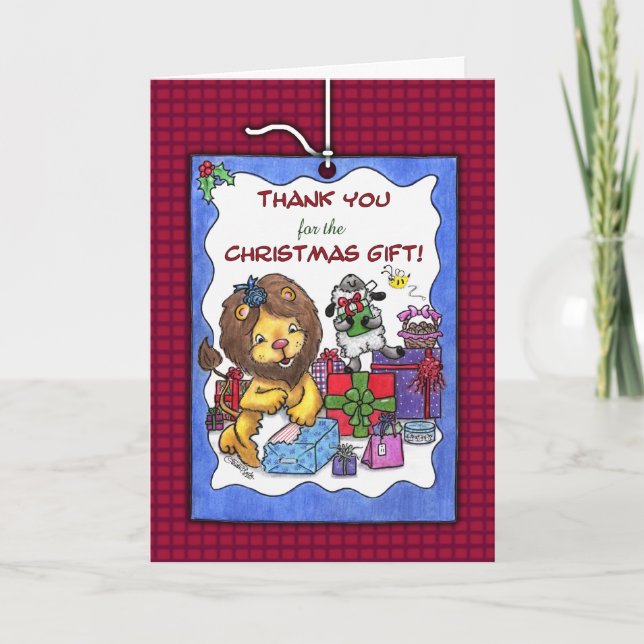 Danke für Weihnachts-Geschenk für Löwe und Lamb (Vorderseite)