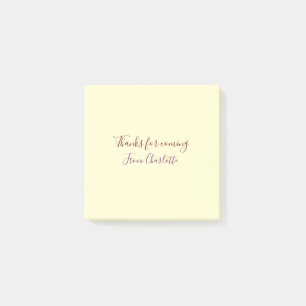 Danke fürs Kommen add name Text Nachricht gelb Post-it Klebezettel