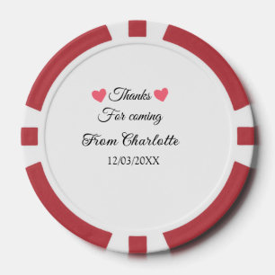 Danke fürs Kommen Add Name Text Nachricht Pokerchips