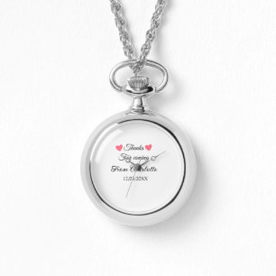 Danke fürs Kommen add name Textnachricht  Armbanduhr