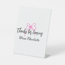 Danke fürs Kommen Add Name Textnachricht rosa Schl Sockelschild