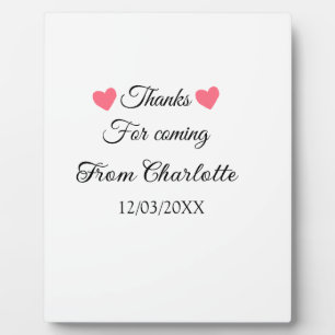 Danke fürs Kommen Name des Textes Nachricht  Fotoplatte