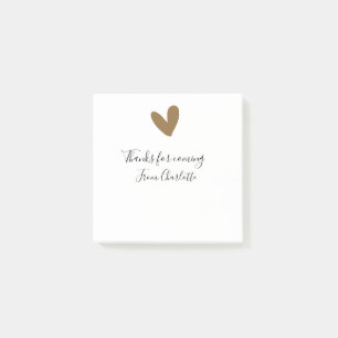 Danke fürs Kommen Name des Textes Nachricht golden Post-it Klebezettel
