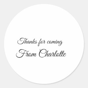 Danke fürs Kommen Name des Textes Nachricht  Runder Aufkleber