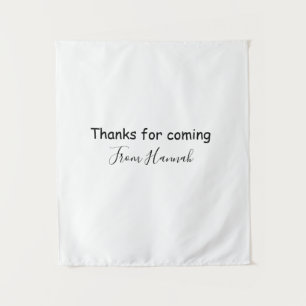 Danke fürs Kommen Name Text Nachricht Babyshower Wandteppich