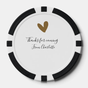 Danke fürs Kommen Name Text Nachricht goldenes Her Pokerchips