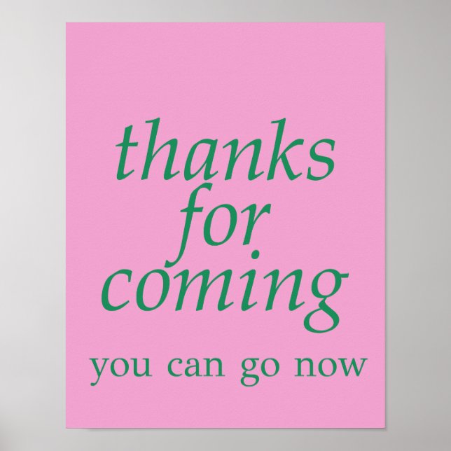 Danke fürs Kommen Poster (Vorne)