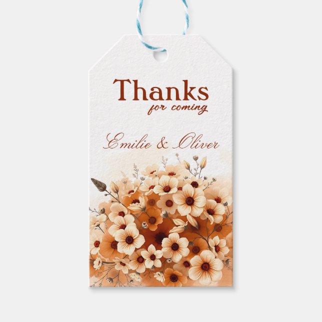 Danke fürs Kommen und deinen Namen Geschenkanhänger (Vorderseite)