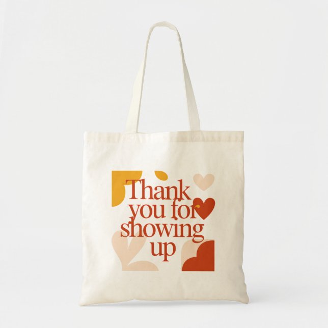 Danke fürs Kommen - Valentinstag Geschenk Tragetasche (Vorne)