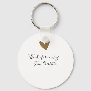 Danke fürs Kommen Vorname Nachname SMS goldenes He Schlüsselanhänger