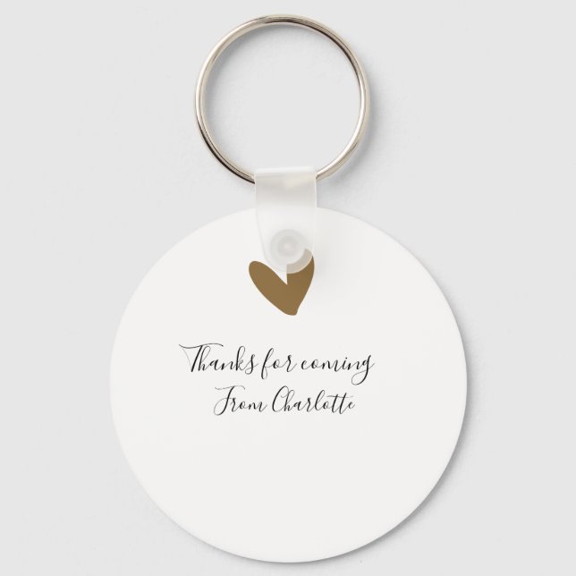 Danke fürs Kommen Vorname Nachname SMS goldenes He Schlüsselanhänger (Vorderseite)