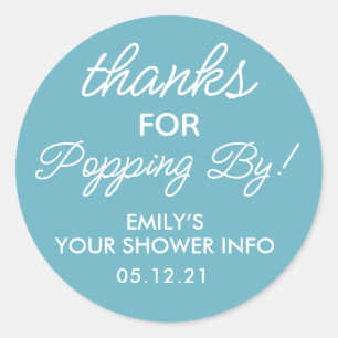Danke fürs Vorbeikommen Baby Shower Favor Sticker
