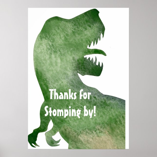 Danke fürs Vorbeikommen - Dino Party Poster (Vorne)
