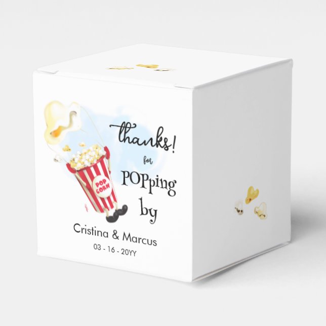 Danke für's Vorbeikommen Popcorn Geschenkschachtel (Vorderseite)