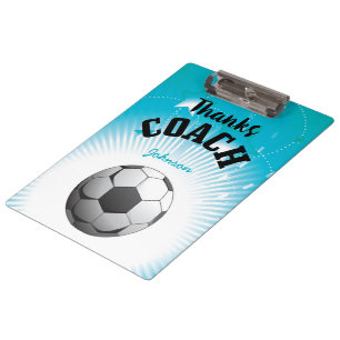 Danke Fußball Coach Aqua Blue Stars Ball Klemmbrett