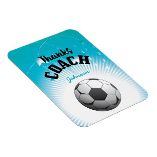 Danke Fußball Coach Aqua Blue Stars Ball Magnet