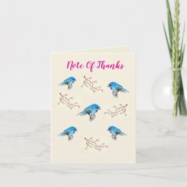 Danke G Card : Blue Birds Happy (Vorderseite)