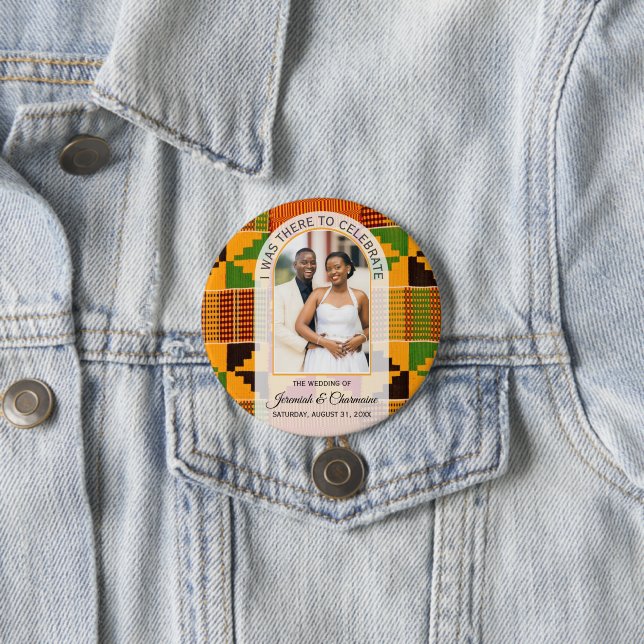 DANKE GÄSTEGEGENSTÄNDE Afrika Ghana Kente HOCHZEIT Button (Beispiel)