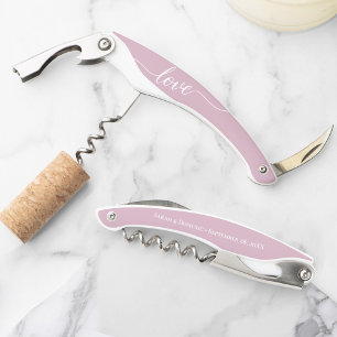 Danke Gästen rosa Hochzeitsgunst personalisiert Kellnermesser