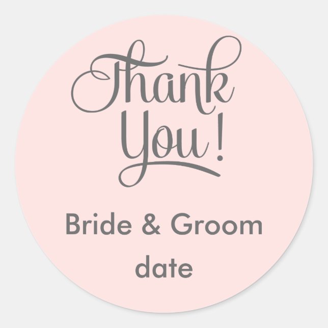 Danke, Gastgeschenk Hochzeit Aufkleber (Vorderseite)