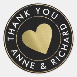 Danke / Gastgeschenk Hochzeit schwarz Runder Aufkleber
