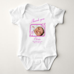 Danke Geburtsanzeige Foto Baby Strampler