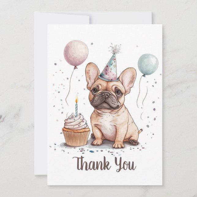 Danke Geburtstag Französische Bulldogge (Vorderseite)
