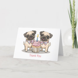 Danke, Geburtstag Mops Hunde Cupcake Dankeskarte