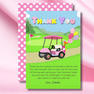 Danke Geburtstag Polka Dot Rosa Mädchenhaft Golf