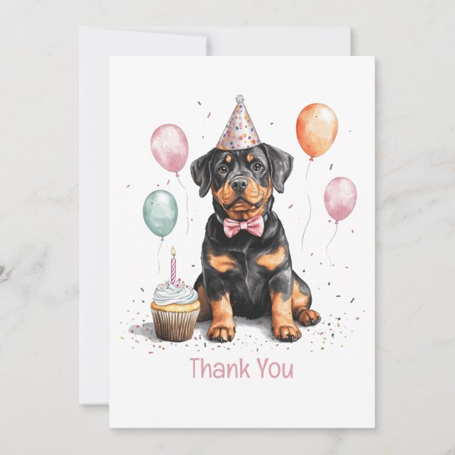 Danke Geburtstag Rottweiler Hund (Vorderseite)
