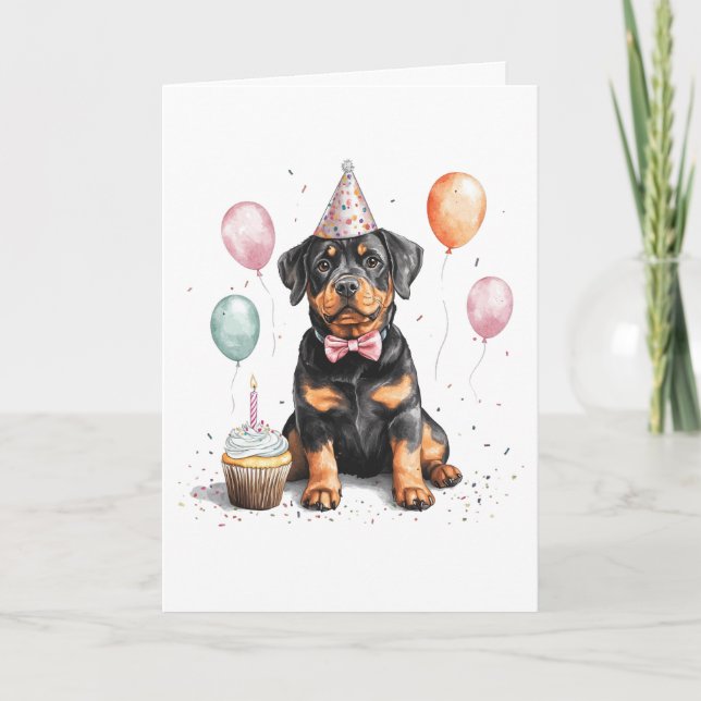 Danke Geburtstag Rottweiler Hund (Vorderseite)