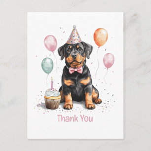 Danke Geburtstag Rottweiler Hund Postkarte
