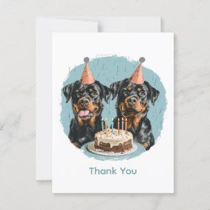 Danke Geburtstag Rottweiler Hunde Postkarte