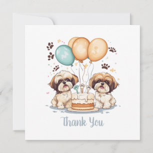 Danke, Geburtstag Shih Tzu Hunde Geburtstagstorte Dankeskarte