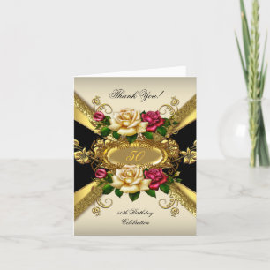 Danke Geburtstagsfeier Rosen Rot Creme Gold 2